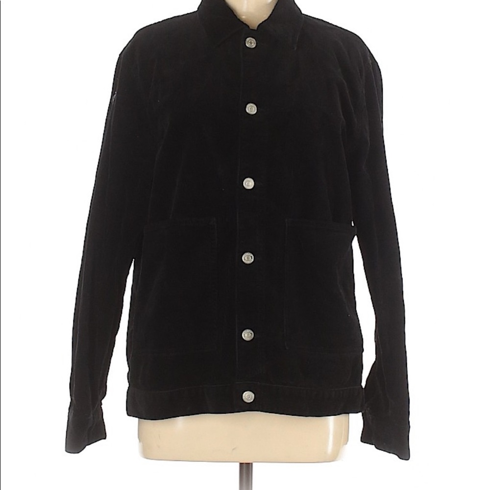 Weekday Black Button Down Collar Jacket Medium
